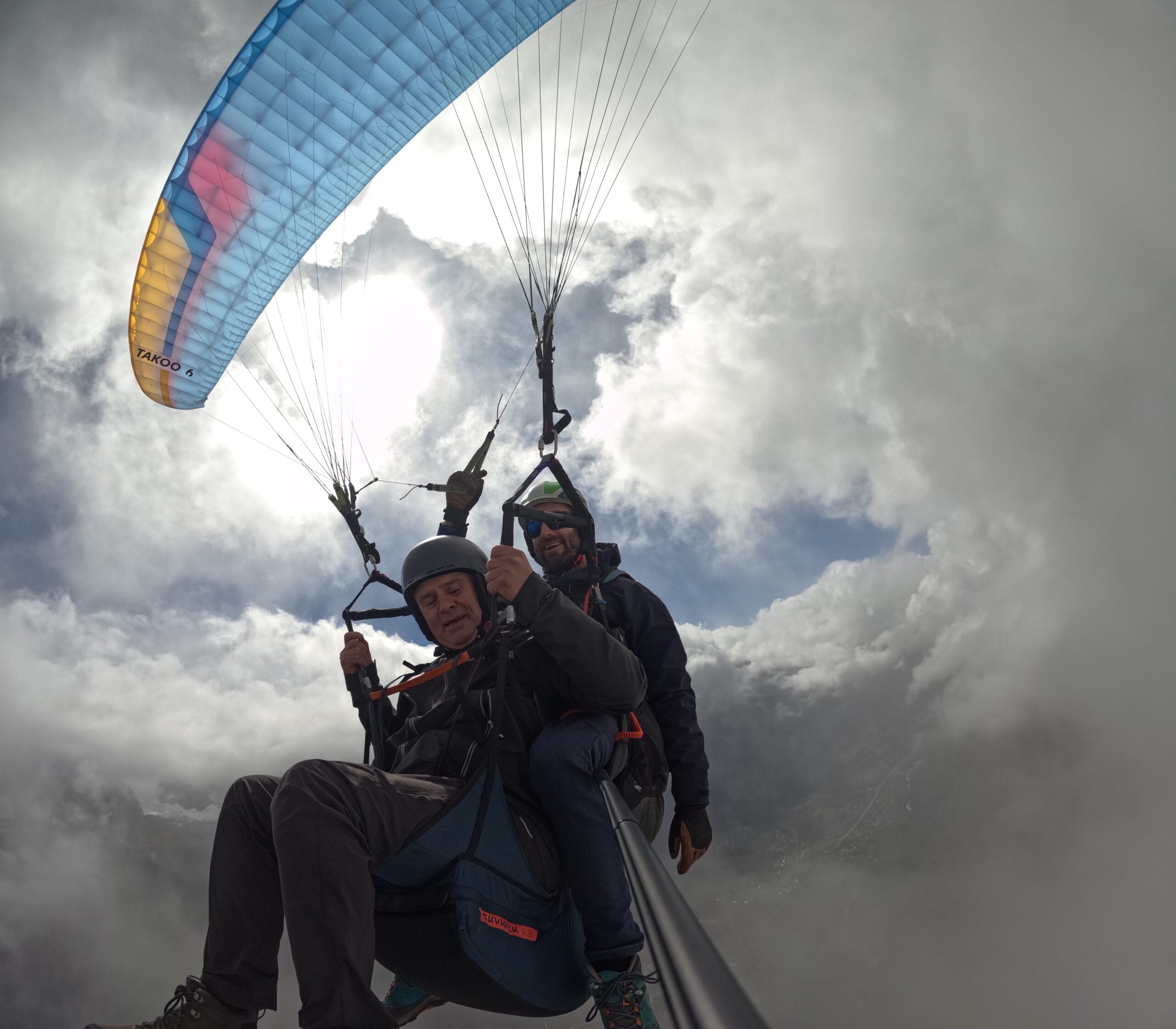 Dcim100goprogpaa7230.JPG Tandem paraglider flying over the Mer de Glace